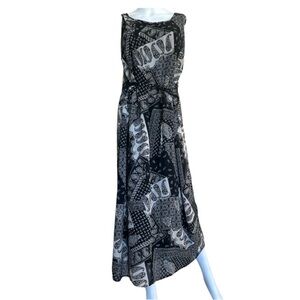 Dress U II by Sharon chiffon paisley Black and White Maxi Dress women’s 18 Boho